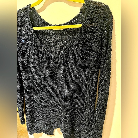 Miracle City blue sequined sweater size m - Picture 3 of 5